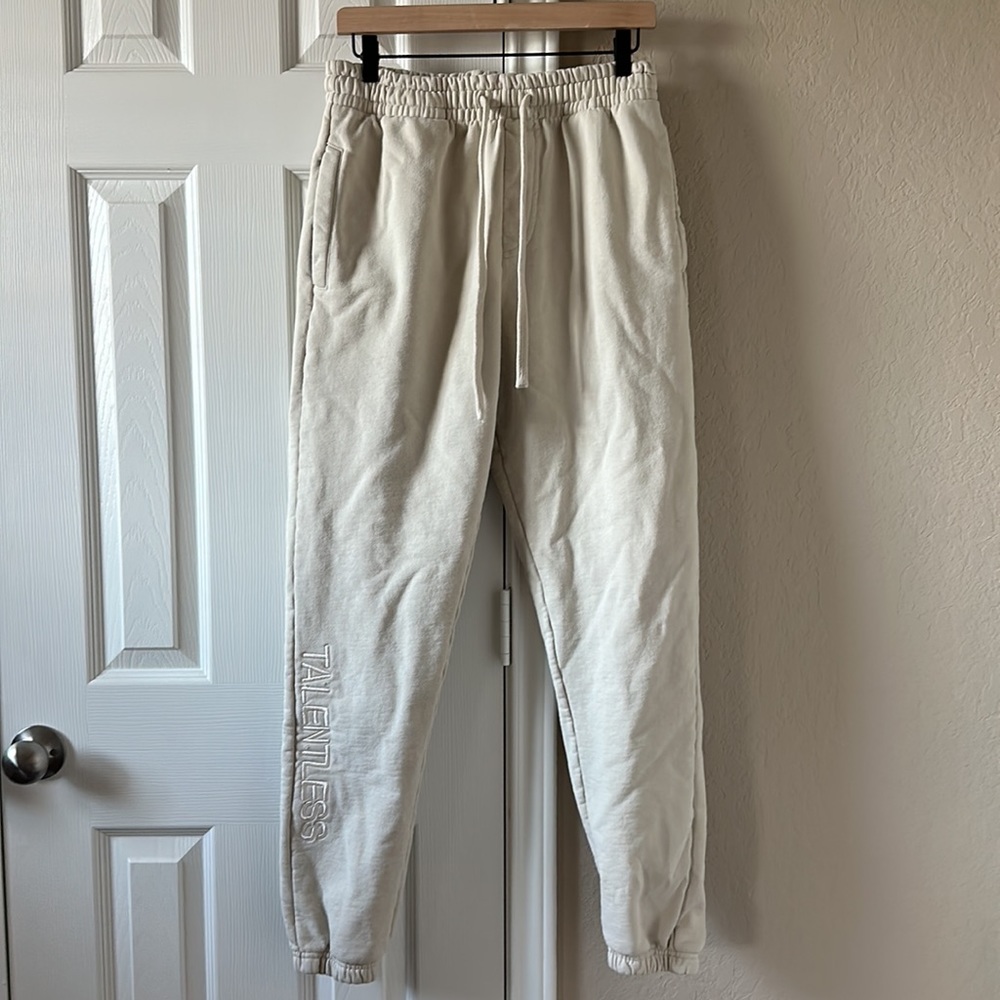 Talentless Heavyweight Embroidered Sweatpants- Bone - Picture 2 of 7